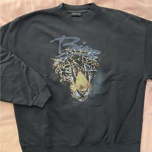 Anine Bing Black Leopard Sweater